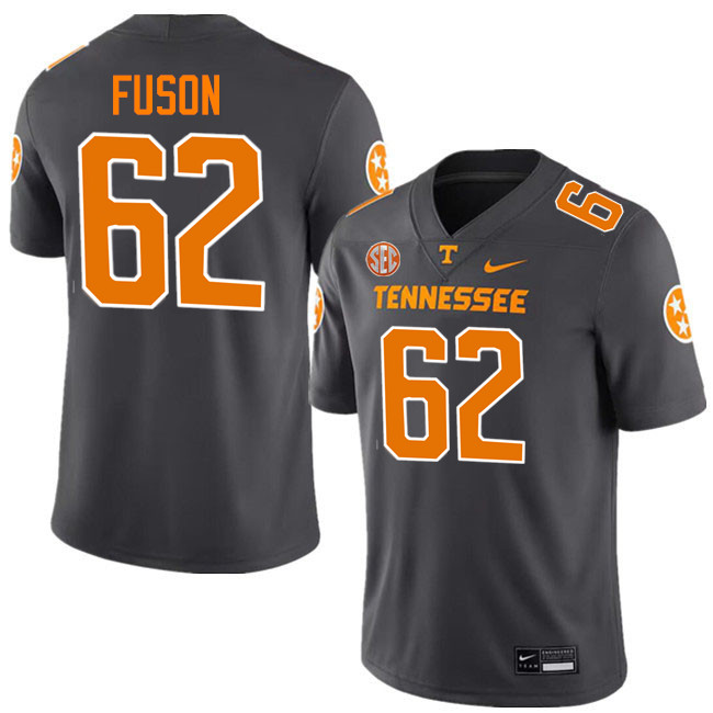 Clyde Fuson Tennessee Jersey,Tennessee Volunteers #62 Clyde Fuson College Jersey,Uniforms-Smoke Grey